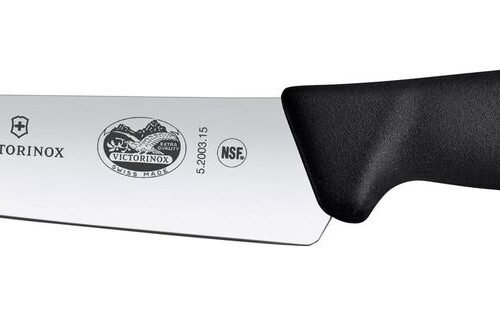 Virtuvinis peilis, platūs ašmenys, Victorinox, Juodas, (L)284mm