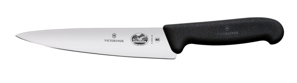 Virtuvinis peilis, platūs ašmenys, Victorinox, Juodas, (L)314mm
