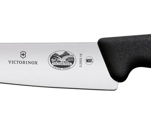 Virtuvinis peilis, platūs ašmenys, Victorinox, Juodas, (L)314mm