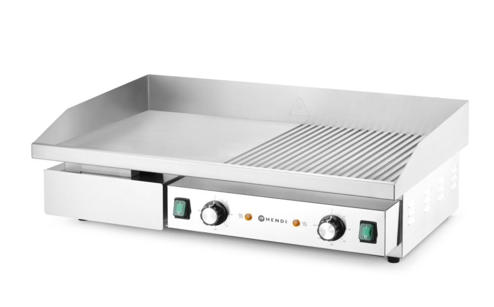 Grilis, pusiau plokščias, pusiau briaunuotas, HENDI, Budget Line, 400V/4400W, 720x460x(H)241mm