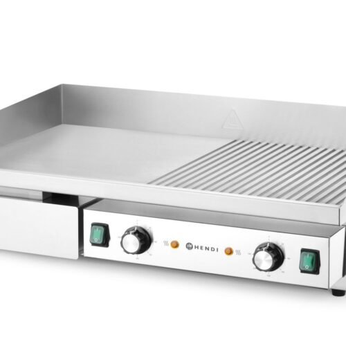 Grilis, pusiau plokščias, pusiau briaunuotas, HENDI, Budget Line, 400V/4400W, 720x460x(H)241mm
