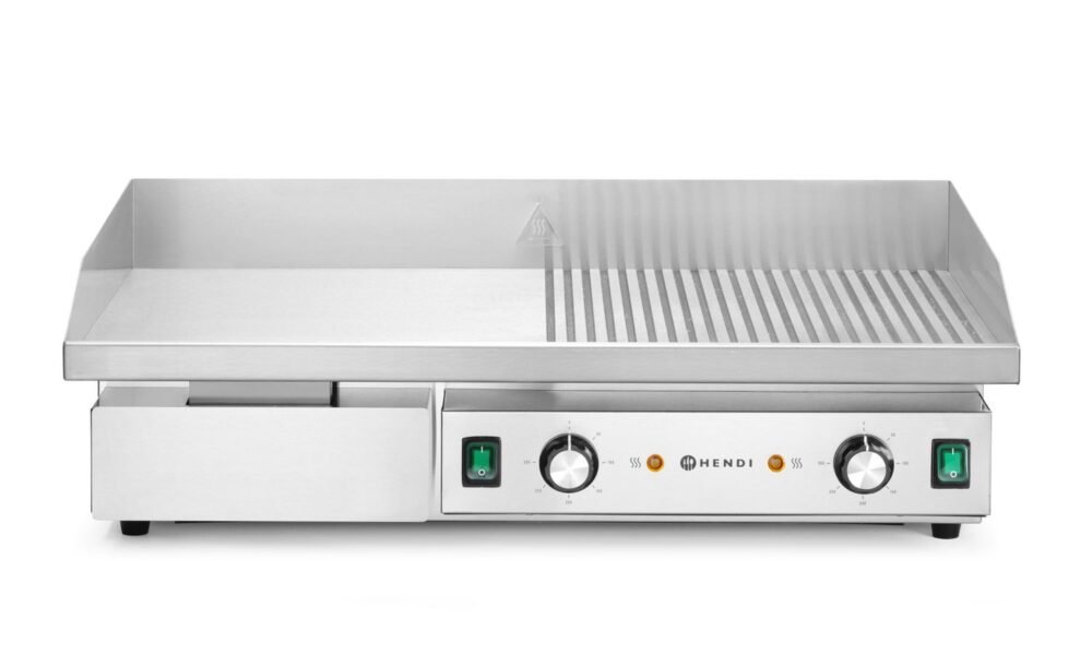 Grilis, pusiau plokščias, pusiau briaunuotas, HENDI, Budget Line, 400V/4400W, 720x460x(H)241mm