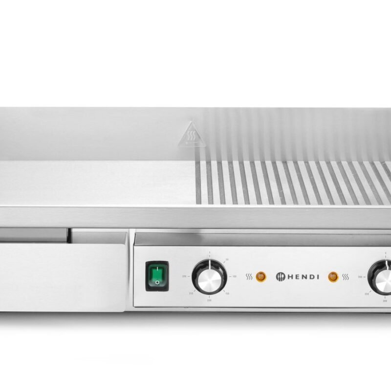Grilis, pusiau plokščias, pusiau briaunuotas, HENDI, Budget Line, 400V/4400W, 720x460x(H)241mm