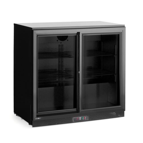 Dvejų stumdomų durų baro šaldytuvas , Arktic, 158L, Juodas, 220-240V/160W, 900x520x(H)870mm