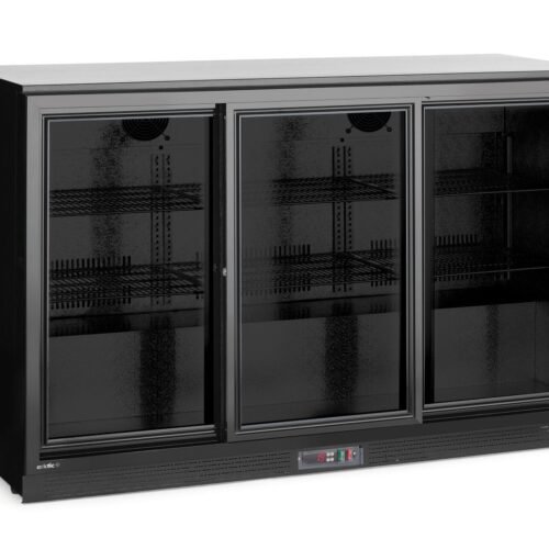 Trejų stumdomų durų baro šaldytuvas , Arktic, 308L, Juodas, 220-240V/160W, 1350x520x(H)865mm