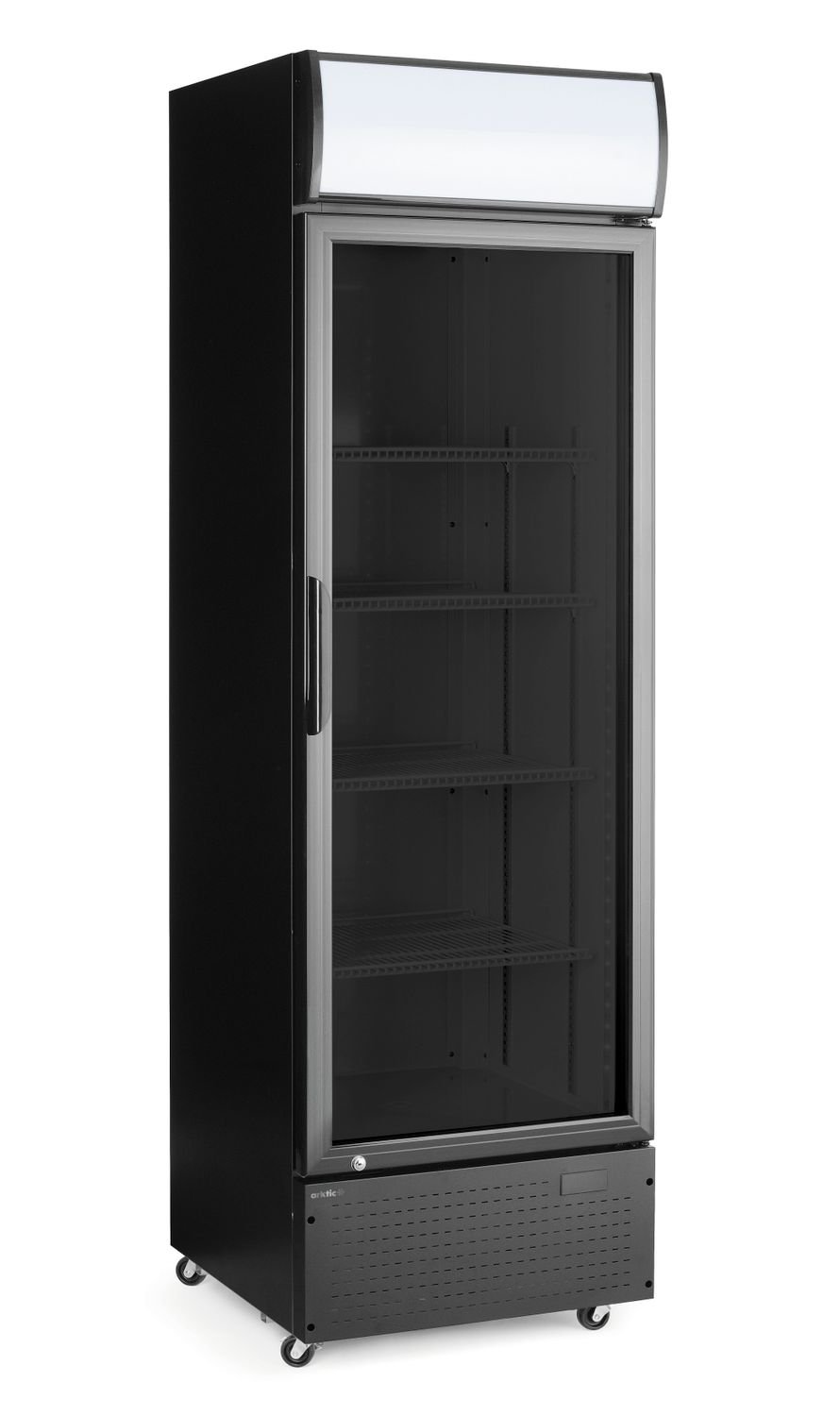 Vienų durų baro šaldytuvas su apšviečiamu skydeliu, Arktic, 254L, Juodas, 220-240V/250W, 578x605x(H)1980mm