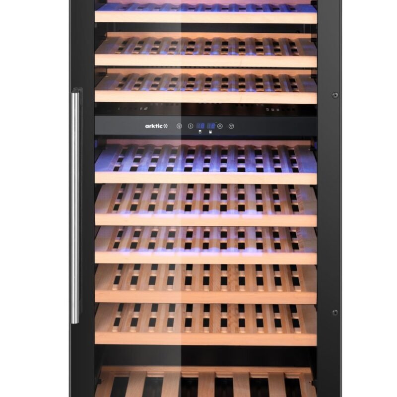 Vyno šaldytuvas, 2 zonų, 91 buteliai, Arktic, 230L, Juodas, 569x595x(H)1215mm