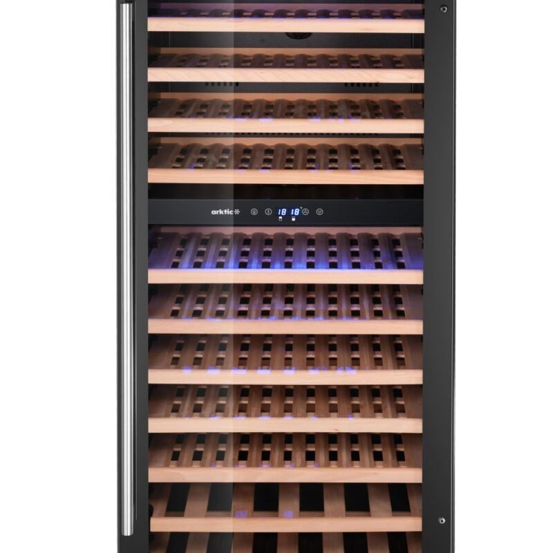 Vyno šaldytuvas, 2 zonų, 124 buteliai, Arktic, 265L, Juodas, 569x595x(H)1397mm