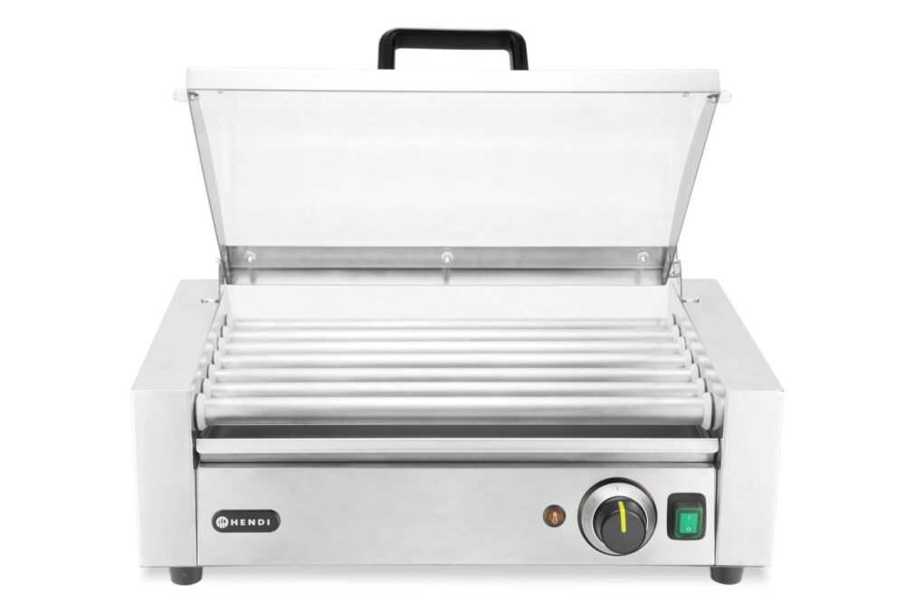 Dešrelių kepimo grilis, 1 zona su energiją taupančiu dangčiu, HENDI, 230V/620W, 566x375x(H)259mm