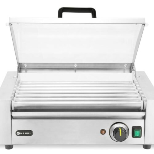 Dešrelių kepimo grilis, 1 zona su energiją taupančiu dangčiu, HENDI, 230V/620W, 566x375x(H)259mm