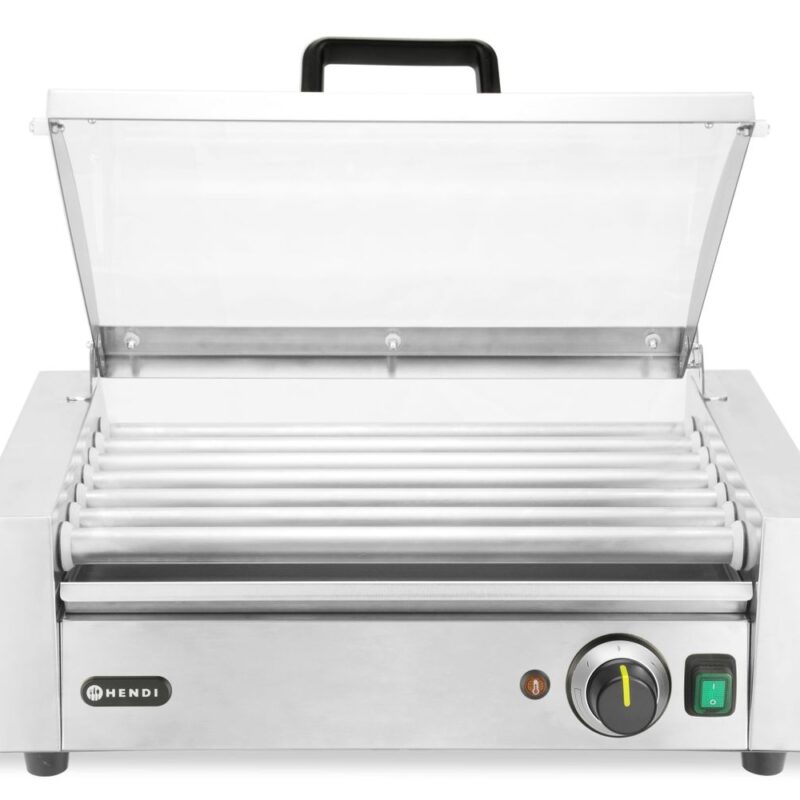 Dešrelių kepimo grilis, 1 zona su energiją taupančiu dangčiu, HENDI, 230V/620W, 566x375x(H)259mm