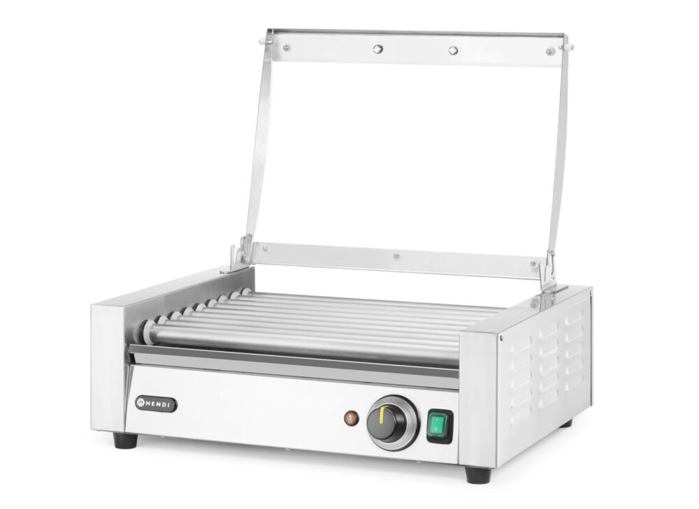 Dešrelių kepimo grilis, 1 zona su energiją taupančiu dangčiu, HENDI, 230V/790W, 566x450x(H)259mm