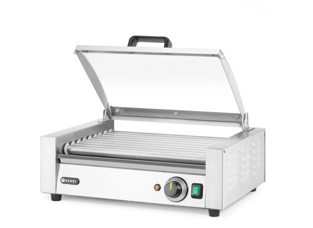 Dešrelių kepimo grilis, 1 zona su energiją taupančiu dangčiu, HENDI, 230V/790W, 566x450x(H)259mm
