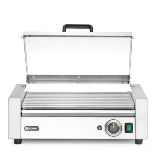 Dešrelių kepimo grilis, 1 zona su energiją taupančiu dangčiu, HENDI, 230V/790W, 566x450x(H)259mm