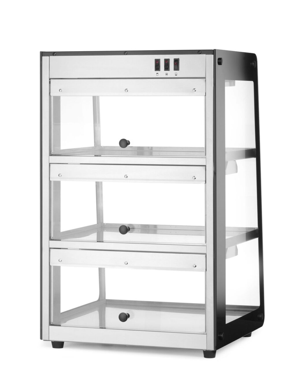 Šildoma vitrina su 3 lentynom, HENDI, Juodas, 220-240V/500W, 472x447x(H)775mm