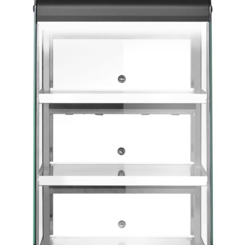 Šildoma vitrina su 3 lentynom, HENDI, Juodas, 220-240V/500W, 472x447x(H)775mm
