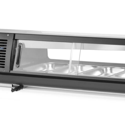 Suši vitrina, Arktic, Į rinkinį įtrauktos talpyklos: 4x GN 1/3 (H) 40 mm., GN 1/3, Juodas, 220-240V/190W, 1177x426x(H)296mm