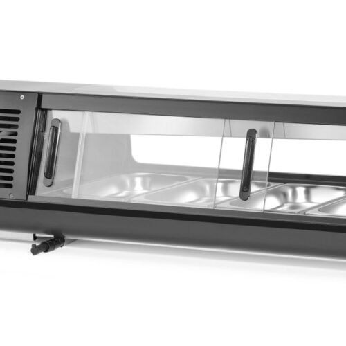 Suši vitrina, Arktic, Į rinkinį įtrauktos talpyklos: 4x GN 1/3 (H) 40 mm., GN 1/3, Juodas, 220-240V/190W, 1177x426x(H)296mm