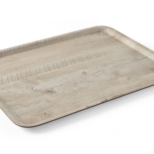 Serviravimo padėklas su melamino laminatu, medžio raštu, AmerBox, Šviesi mediena, 370x530mm