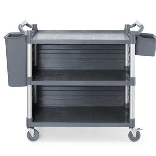 3 lentynų polipropileno vežimėlis, didelis, AmerBox, Rinkinyje yra lentynų šoninės plokštės, 1010x500x(H)960mm