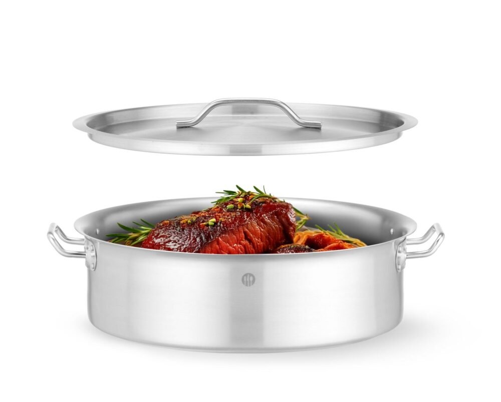 Troškinimo puodas su dangčiu, HENDI, 15,8L, ⌀380x(H)139mm