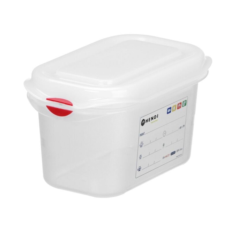 Konteineris GN 1/9 polipropilenas, HENDI, GN 1/9, 1L, Permatomas, 176x108x(H)100mm