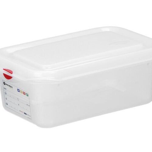 Konteineris GN 1/4 polipropilenas, HENDI, GN 1/4, 2,8L, Permatomas, 265x162x(H)100mm