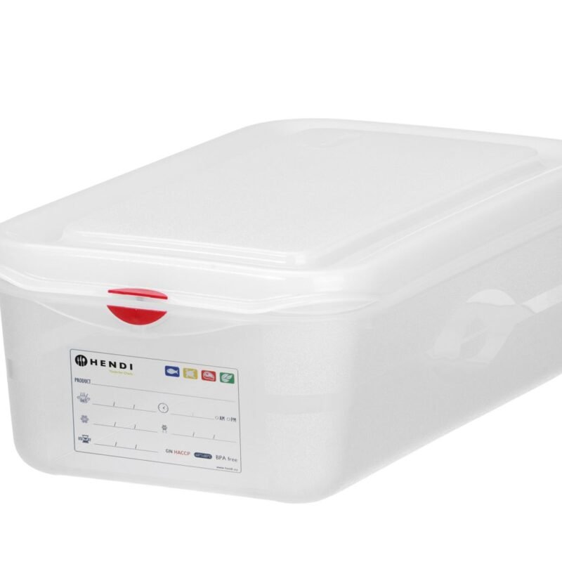 Konteineris GN 1/3 polipropilenas, HENDI, GN 1/3, 4L, Permatomas, 325x176x(H)100mm