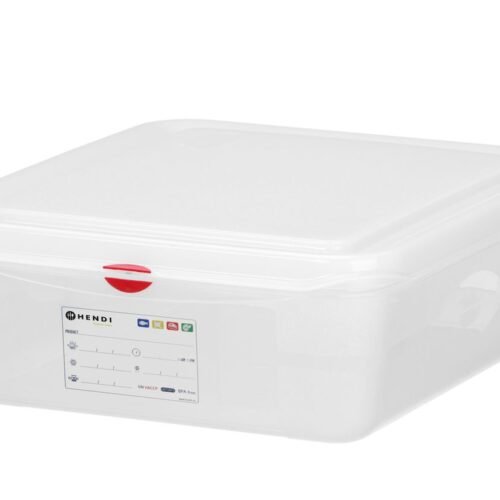 Konteineris GN 1/2 polipropilenas, HENDI, GN 1/2, 6,5L, Permatomas, 325x265x(H)100mm