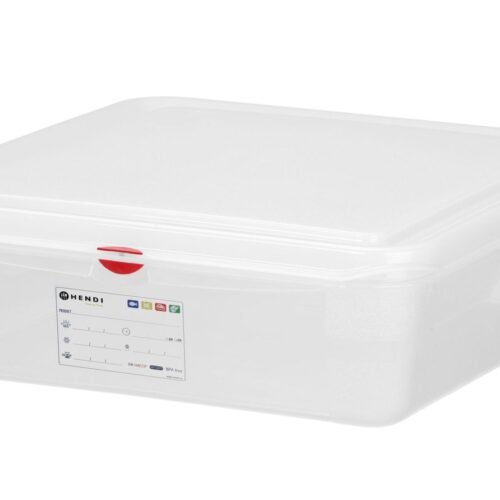 Konteineris GN 1/1 polipropilenas, HENDI, GN 1/1, 13L, Permatomas, 530x325x(H)100mm