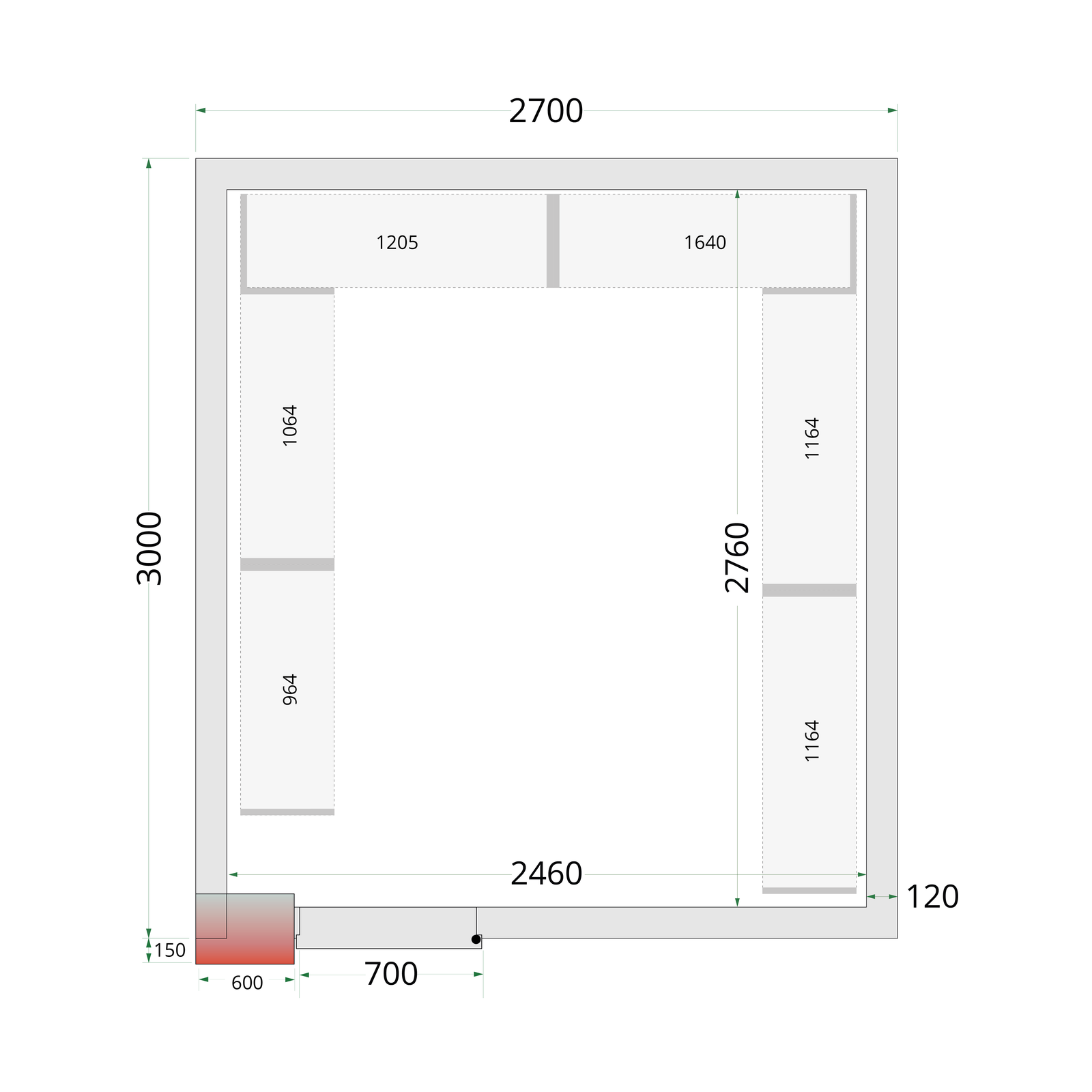 Šaldymo kamerų plokštės 120 mm CR 270x300x220