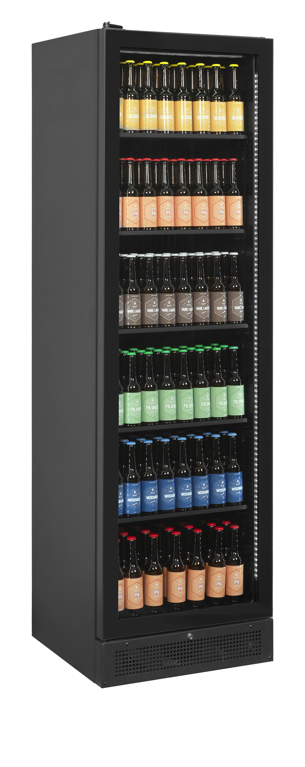 Bottle Cooler with Left Hand Hinged Door SCU1425 FRAMELESS L/H