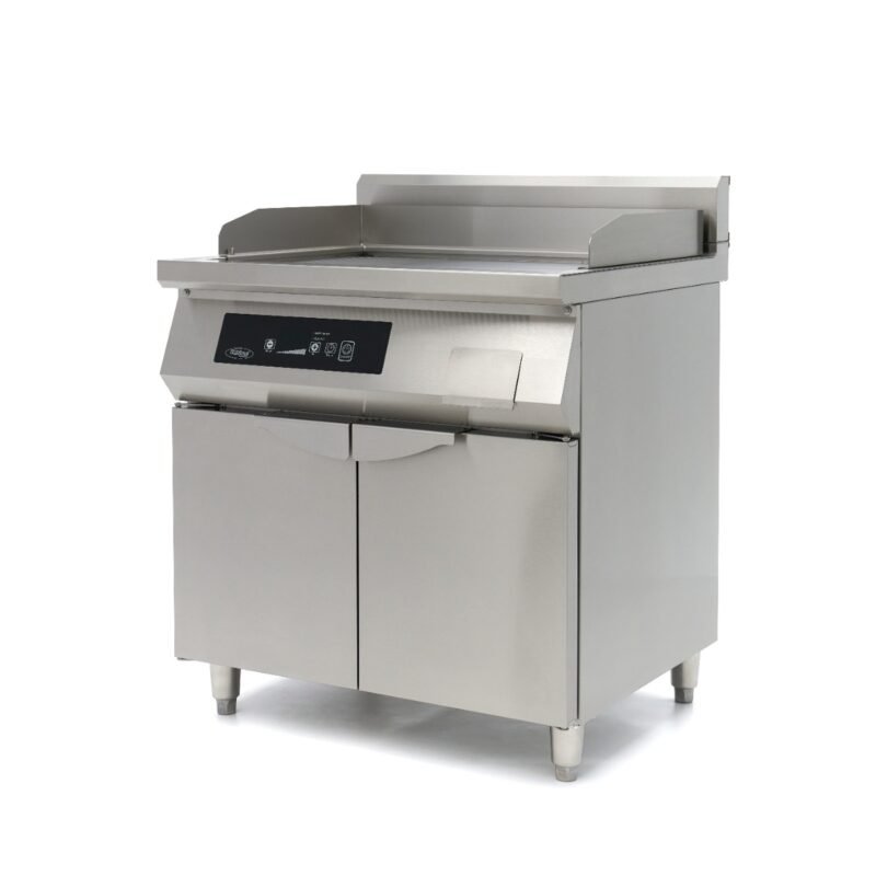Indukcinė kepimo plokštė 700 - lygi ir rievėta - 10 000 W - dviguba - su stovu