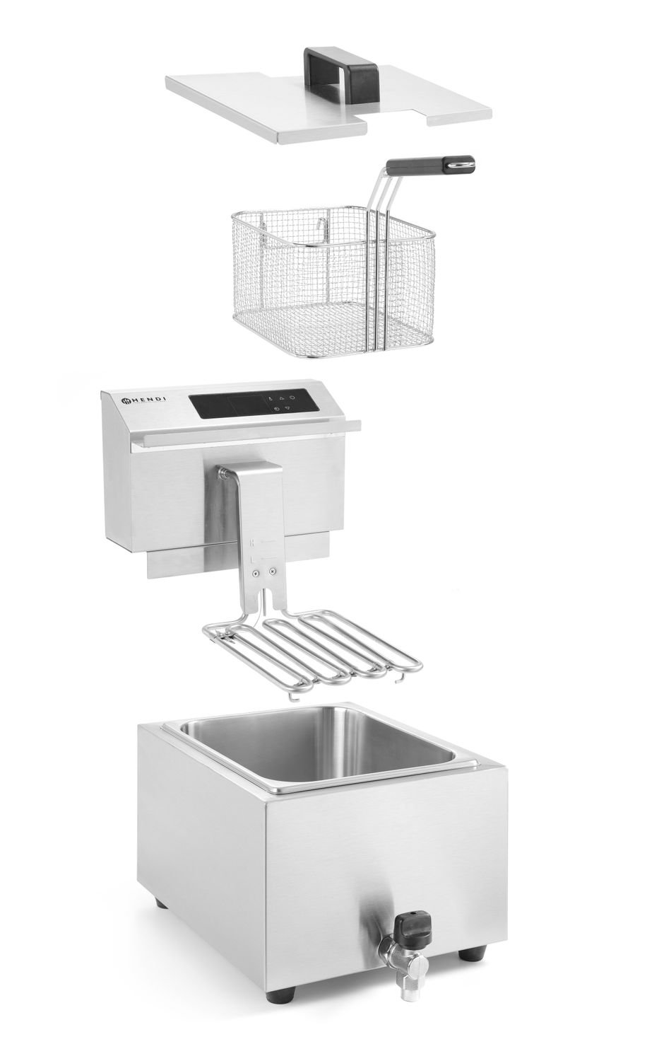 Gruzdintuvė su skaitmeniniu skydeliu Profi Line su išleidimo kraneliu 8 l, HENDI, Profi Line, 8L, 230V/3500W, 305x515x(H)345mm