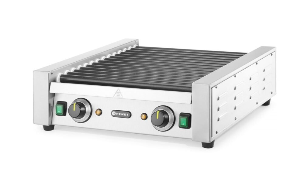 Dviejų zonų ritininis dešrelių grilis, HENDI, 14 ritinėlių, 230V/1480W, 520x650x(H)176mm