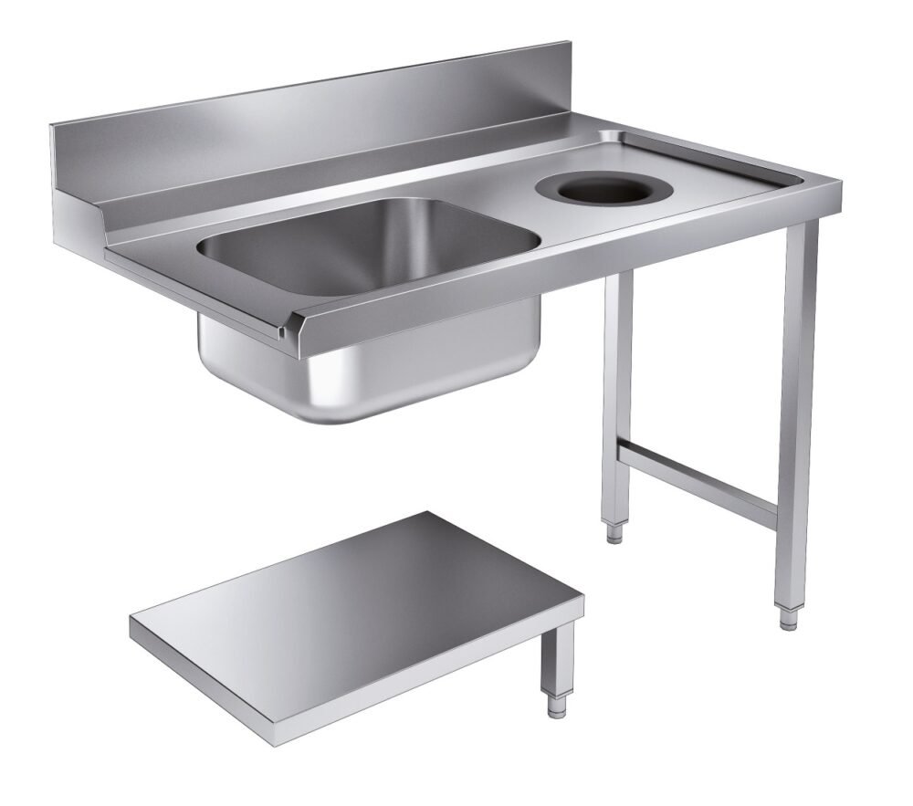 ENTRY TABLE BOTTOM SHELF WITH WASTE HOLE 1200 RIGHT FOR 7280.0045-0046
