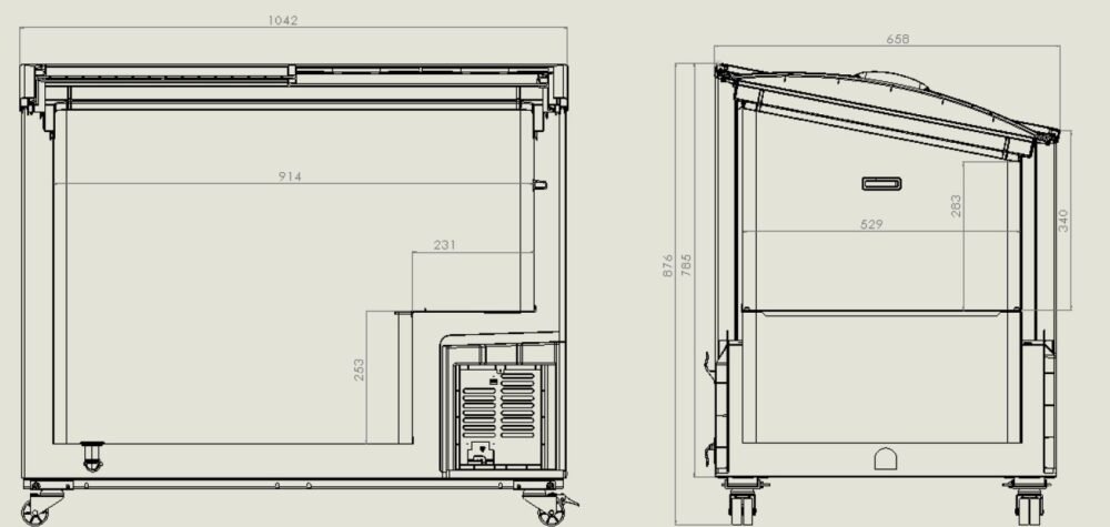 CHEST FREEZER GLASS COVER 297 L