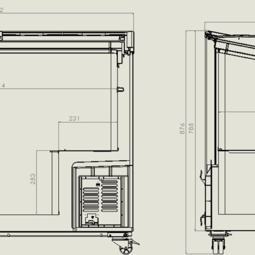 CHEST FREEZER GLASS COVER 297 L