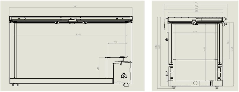 CHEST FREEZER SS COVER 469 L