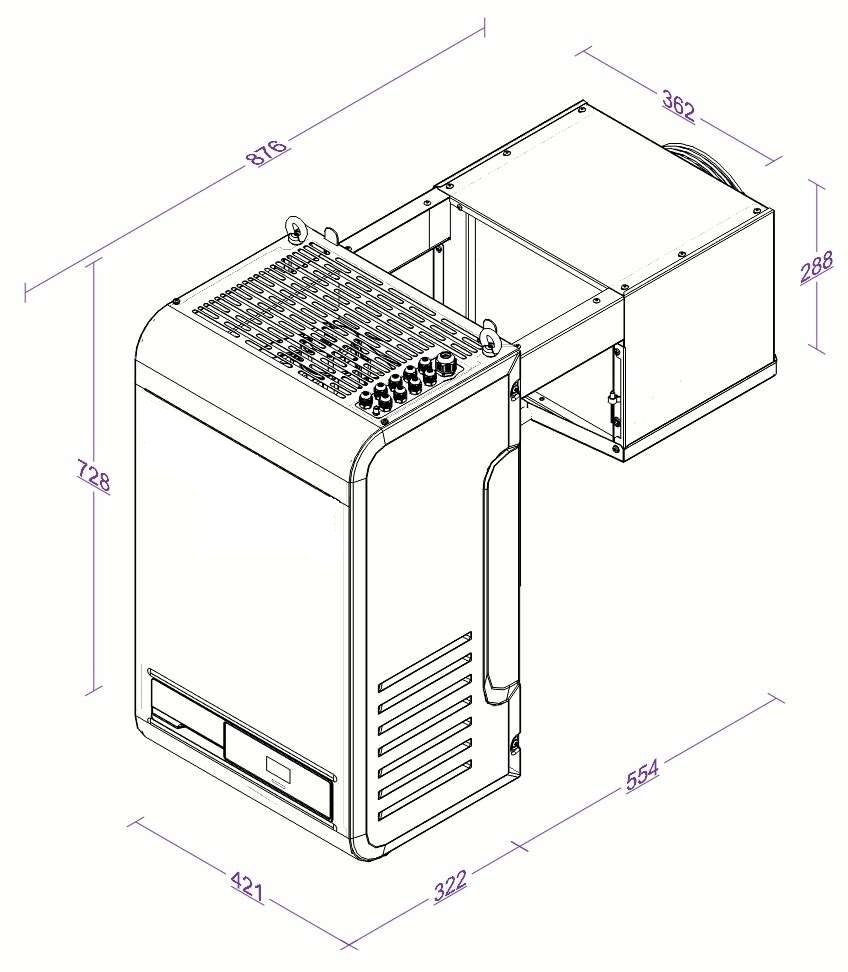 POSITIVE WALL-MOUNTED STRADDLE TYPE UNIT 9,6-19,9 M3  WITH ONLINE CONNECTION
