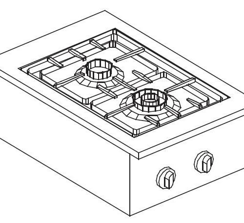 GAS RANGE 2 BU. 9KW