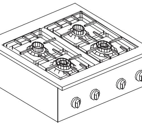 GAS RANGE 4 BU. 18KW