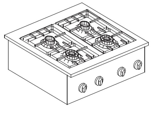 GAS RANGE 4 BU. 14KW