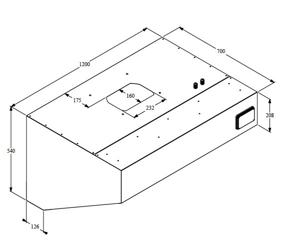 700 WALL-MOUNTED HOOD COMPLETE 1200