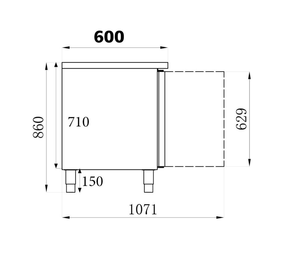 600 REFRIGERATED COUNTER 2 DOORS