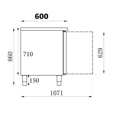 600 REFRIGERATED COUNTER 2 DOORS