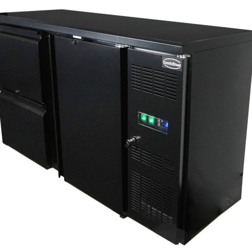 BARCOOLER BLACK 1 DOOR AND 2 DRAWERS