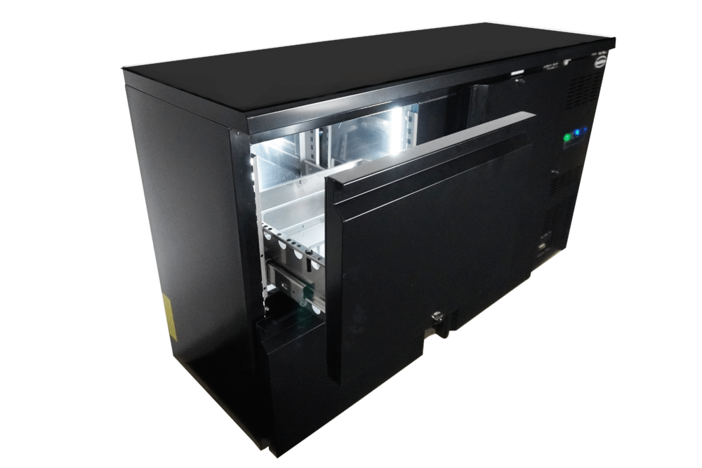 BARCOOLER BLACK 1 DOOR AND 2 DRAWERS