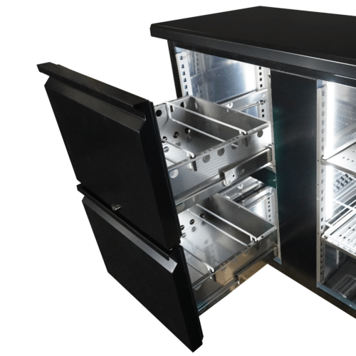 BARCOOLER BLACK 1 DOOR AND 2 DRAWERS