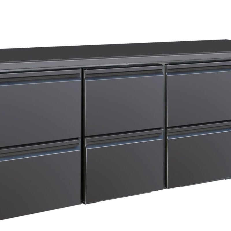BARCOOLER BLACK 6 DRAWERS